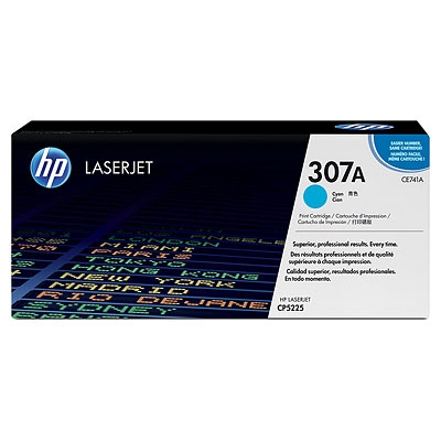 HP CE741A (307A) Cyan Original Toner - LaserJet CP5225 - 1