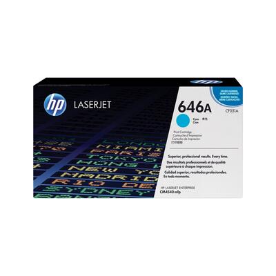 HP CF031A (646A) Cyan Original Toner - LaserJet CM4540 