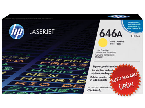 HP CF032A (646A) Sarı Orjinal Toner - LaserJet CM4540 (C) (T7942) - 1