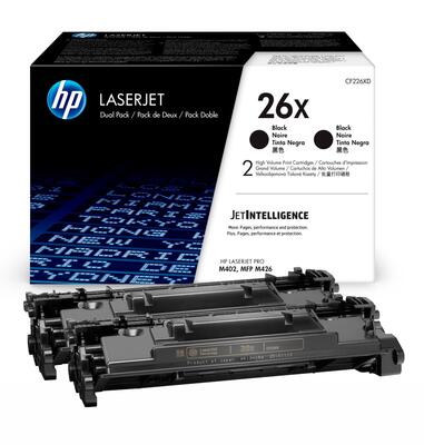 HP CF226XD (26X) Dual Pack Black Original Toner High Capacity - M402 / M426 