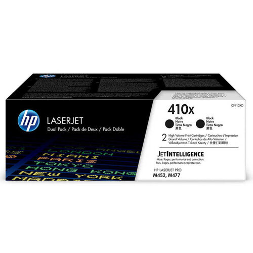 HP CF410XD (410X) Dual Pack Black Original Toner High Capacity - M452dn / M477dw - 1