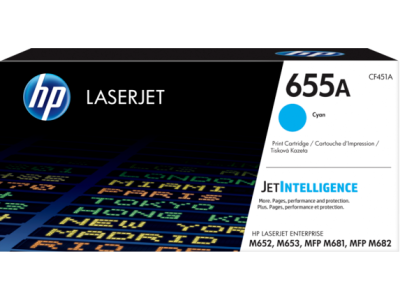 HP CF451A (655A) Cyan Original Toner - Laserjet M652dn / M653dn 