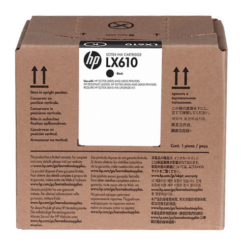 HP CN673A LX610 Black Latex Ink Cartridge - L65500 / LX850 - 1