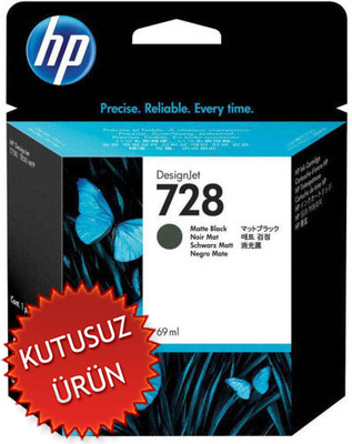 HP F9J64A (728) Matte Black Original Cartridge - T730 / T830 (Without Box) 