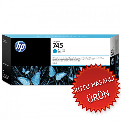 HP F9K03A (745) Cyan Original Cartridge - Z2600 / Z5600 (Damaged Box)