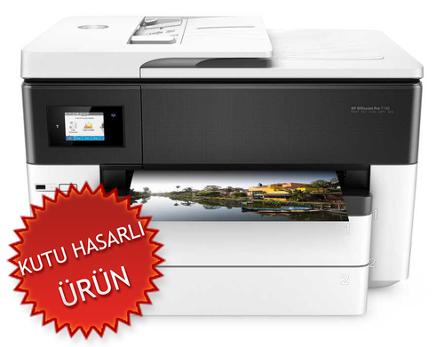 HP G5J38A (Pro 7740) Officejet Fotokopi + Tarayıcı + Faks + Ethernet + Wifi + Çok Fonksiyonlu A3 Mürekkep Yazıcı (C) (T17794) - 1