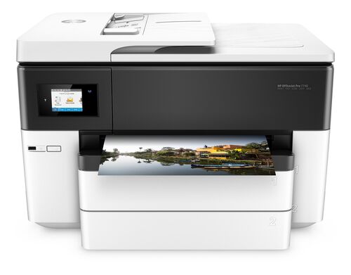 HP G5J38A (Pro 7740) Officejet Photocopy + Scanner + Fax + Ethernet + Wi-Fi + Multifunctional A3 Ink Printer - 1