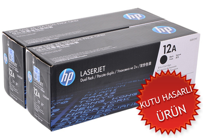 HP - HP Q2612AF (12A) Black Original Toner Dual Pack - Laserjet 1010 (Damaged Box)