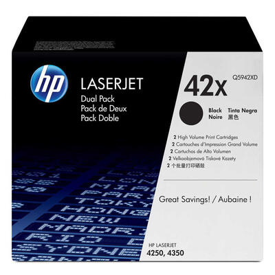 HP Q5942XD (42X) Dual Pack Original Toner High Capacity - Laserjet 4250 