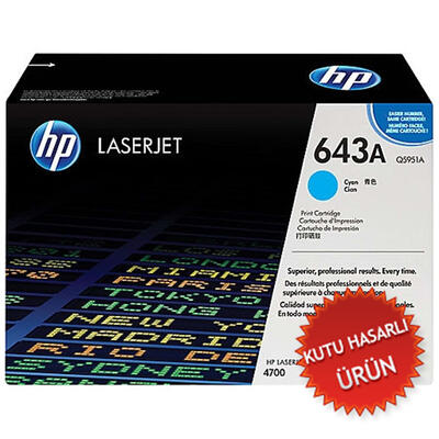 HP Q5951A (643A) Cyan Original Toner - Laserjet 4700(Damaged Box) 