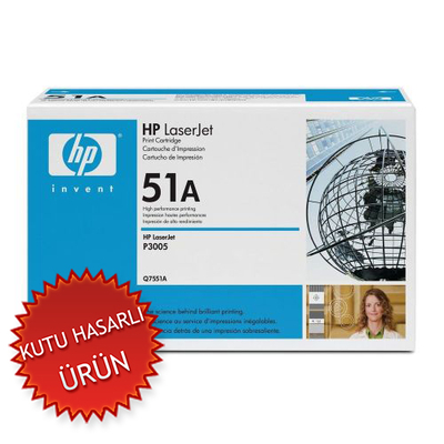 HP - HP Q7551A (51A) Black Original Toner - LaserJet 3005 (B) (Damaged Box)