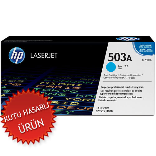 HP Q7581A (503A) Cyan Original Toner - Laserjet 3600 (Damaged Box)