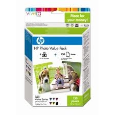 HP Q7966EE (363) Set Kartuş Fotoğraf Paketi (6 Kartuş + 150 Fotoğraf Kağıdı) (T2428) - 1