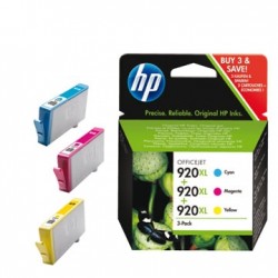 HP SD532AE (920XL) 3Pk Cartridge Yellow / Magenta / Cyan - High Capacity - HP 6000 / 6500 