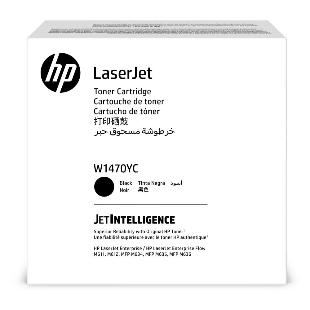 HP W1470YC Black Original Toner - M610DN / M612DN / M611X