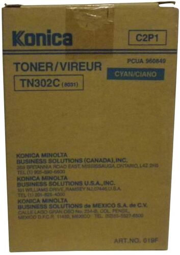 Konica Minolta TN-302C (960849) Cyan Original Toner - 8020 / 8031 