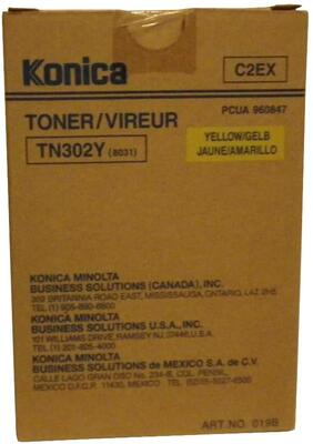 Konica Minolta TN-302Y (960847) Yellow Original Toner - 8020 / 8031 