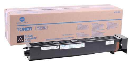 Konica Minolta TN-711BK (A3VU150) Black Original Toner - Ineo +654 / Ineo +754 - 1