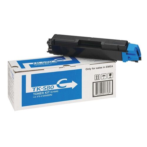 Kyocera TK-580C (1T02KTCNL0) Cyan Original Toner - FS-C5150dn / P6021Cdn - 1