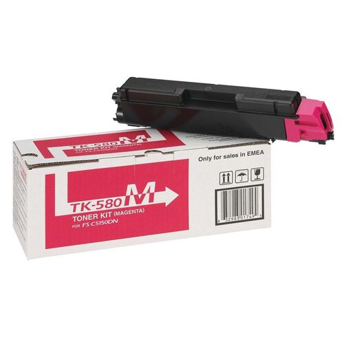 Kyocera TK-580M (1T02KTBNL0) Magenta Original Toner - FS-C5150dn / P6021Cdn 