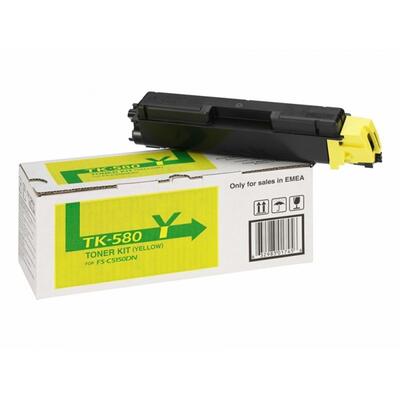 Kyocera TK-580Y (1T02KTANL0) Yellow Original Toner - FS-C5150dn / P6021Cdn 