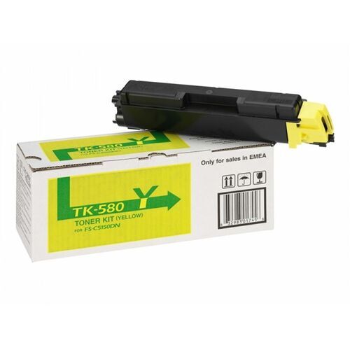 Kyocera TK-580Y (1T02KTANL0) Yellow Original Toner - FS-C5150dn / P6021Cdn - 2