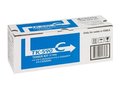 Kyocera TK-590C (1T02KVCNL0) Cyan Original Toner - FS-C2026 / C2126 - 2