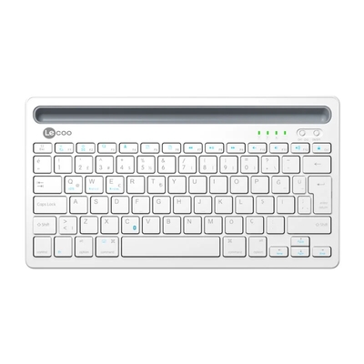 Lecoo BK100 Wireless Bluetooth Rechargeable Compatible with Multi-Device Turkish Q Keyboard White - Thumbnail