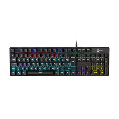 Lecoo KG1101 USB Wired Blue Switch RGB LED Illuminated Macro Key Gaming Mechanical Turkish Q Keyboard Black - Thumbnail