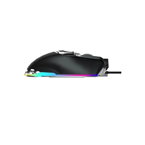 Lecoo MG1102 Kablolu RGB LED Aydınlatmalı 8200DPI 10 Makro Tuşlu Kuru Kafa Desenli Win Mac Gaming Optik Mouse ve Mouse Pad Siyah