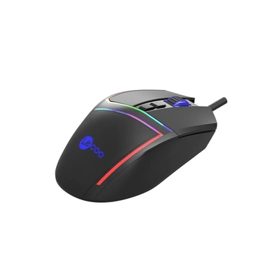 Lecoo MS106 Wired RGB LED Backlit 3200DPI 7-Button Gaming Mouse Black - Thumbnail