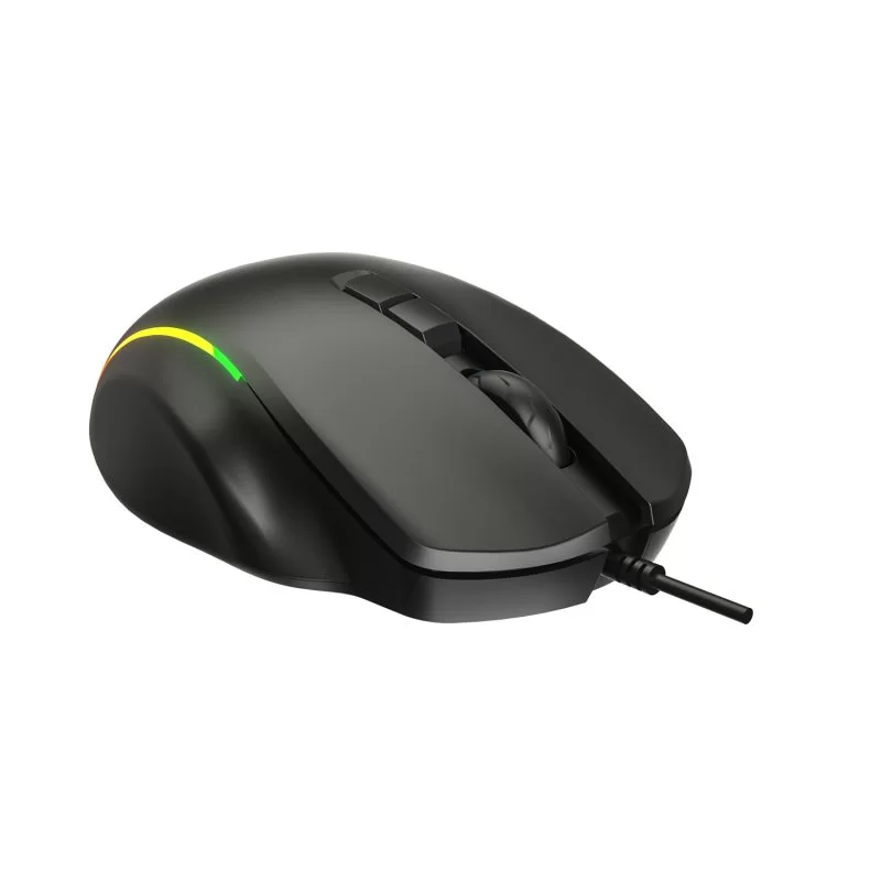 Lecoo MS140 Wired RGB LED Backlit 6400DPI 10 Macro Keys Gaming Mouse Black