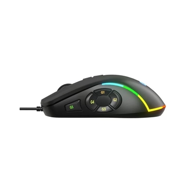 Lecoo MS140 Wired RGB LED Backlit 6400DPI 10 Macro Keys Gaming Mouse Black - Thumbnail