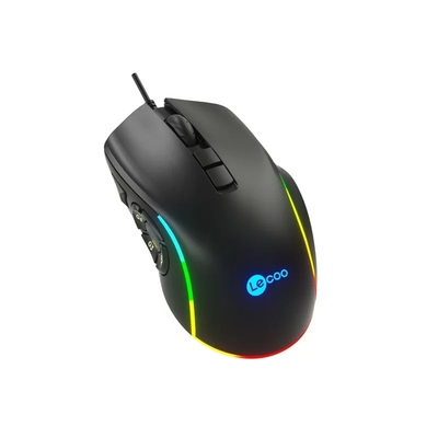 Lecoo MS140 Wired RGB LED Backlit 6400DPI 10 Macro Keys Gaming Mouse Black - Thumbnail