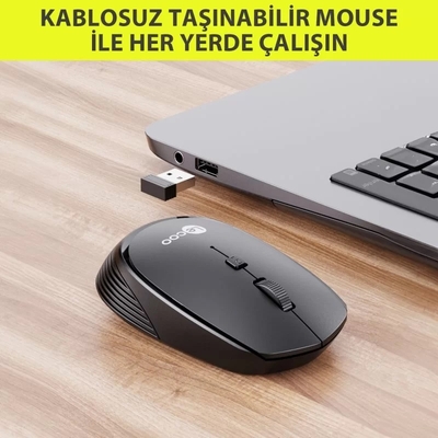 Lenovo Lecoo WS202 Kablosuz 1200DPI 4 Tuşlu Gri Optik Mouse - 7