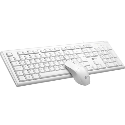 Lenovo Lecoo CM101 USB Wired White Turkish Q Keyboard & Mouse Set - Thumbnail