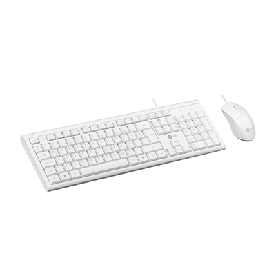 Lenovo Lecoo CM101 USB Wired White Turkish Q Keyboard & Mouse Set - Thumbnail