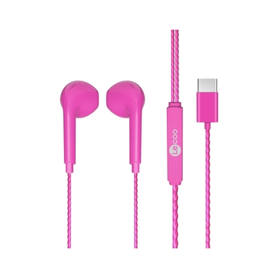 Lenovo Lecoo EH104C-PR Type-C Pink In-Ear Headphone with Microphone - Thumbnail