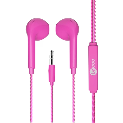 Lenovo Lecoo EH104PR 3.5mm Jack Pink In-Ear Headphone with Microphone - 1