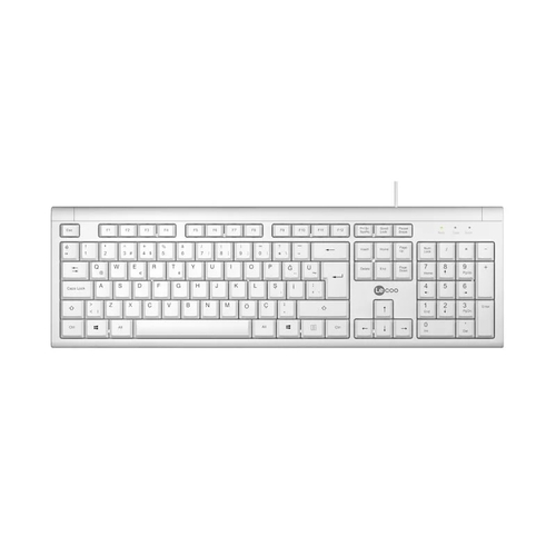 Lenovo Lecoo KB101 USB Wired White Turkish Q Keyboard - 1