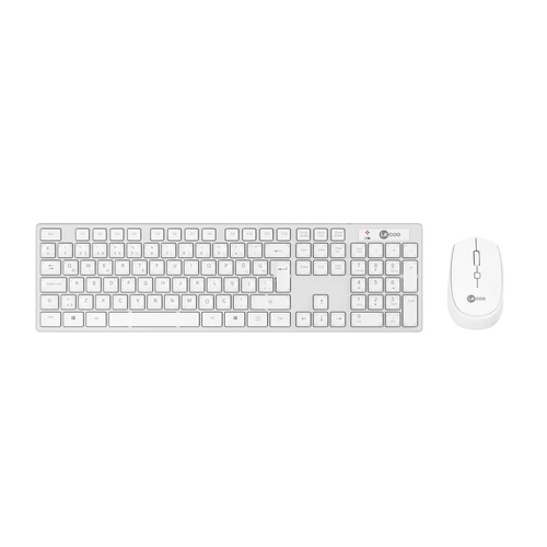 Lenovo Lecoo KM2001 Wireless White Turkish Q Keyboard & Mouse Set