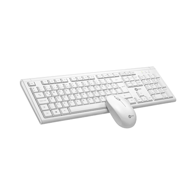 Lenovo Lecoo KW200 Wireless White Turkish Q Keyboard & Mouse Set - Thumbnail