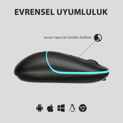 Lenovo Lecoo WS210 Kablosuz 1600DPI 6 Tuşlu Siyah Optik Mouse - 2