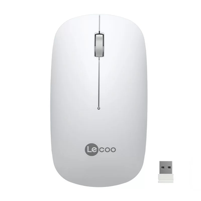 Lenovo Lecoo WS214 Kablosuz 1200DPI 3 Tuşlu Beyaz Optik Mouse - 1