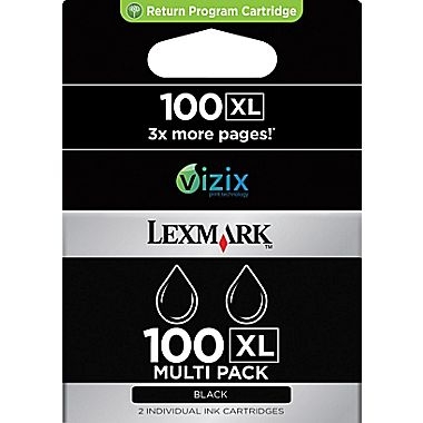 Lexmark 14N0848E (100XL) Siyah Orjinal Kartuş Yüksek Kapasite 2li Paket - S305 (T1768) - 1