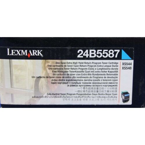 Lexmark 24B5587 Cyan Original Toner - XS463 / XS544 - 1