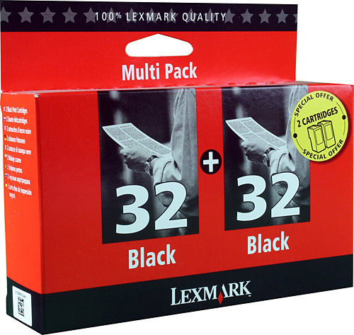 Lexmark 32+32 80D2956 Dual Pack Black Cartridge - X3350 / X5470 - 1