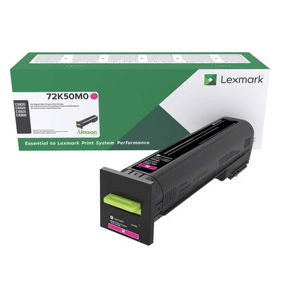 LEXMARK - Lexmark 72K50M0 Magenta Original Toner - CS820 / CX825 