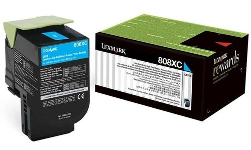 Lexmark 80C8XC0 (808XC) Cyan Original Toner - CX510 - 1