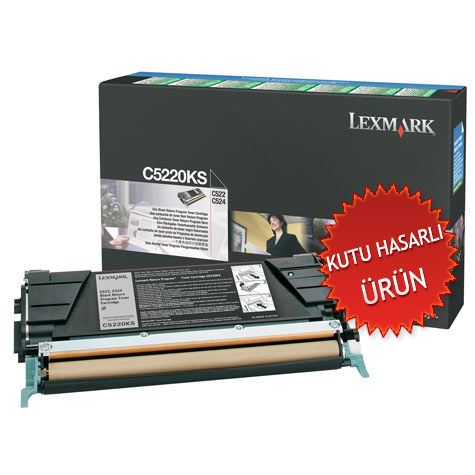 Lexmark C5220KS Black Original Laser Toner - C522 / C524 (Damaged Box) - 1